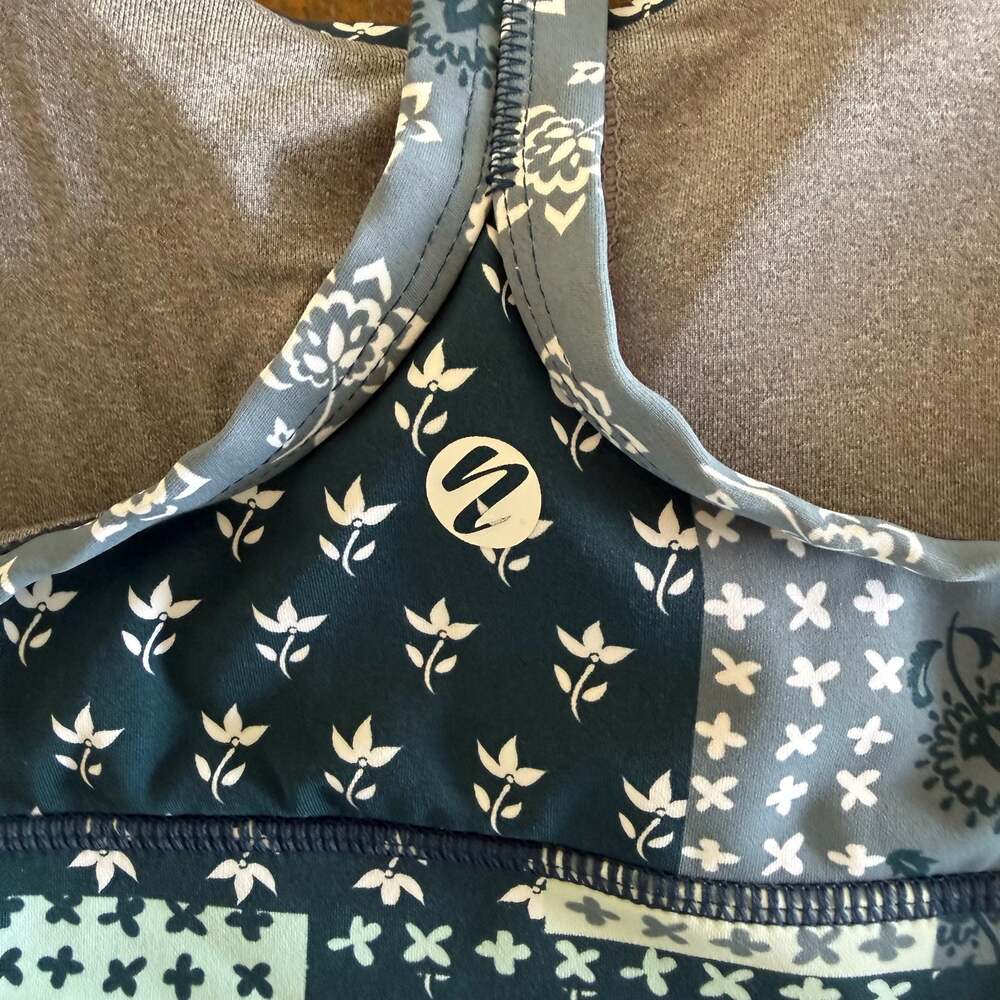 Nani swimwear Indigo Patchwork T-Back swim Crop Top Size M - Picture 4 of 5